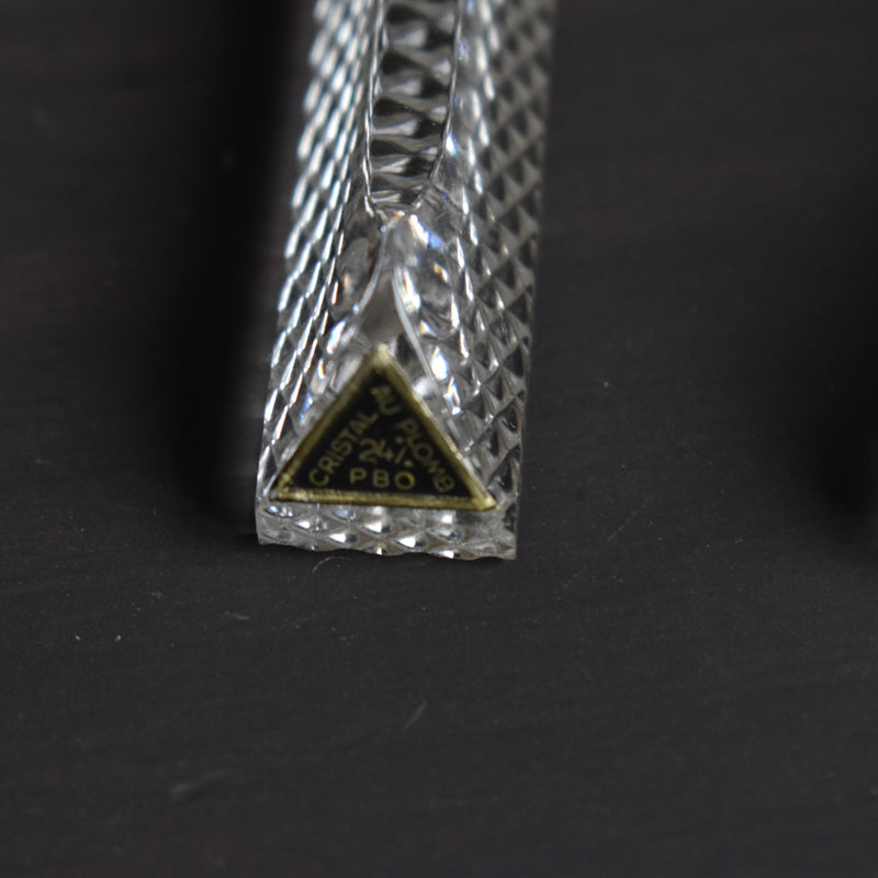 Antique Knife Rest Crystal Glass Triangle
