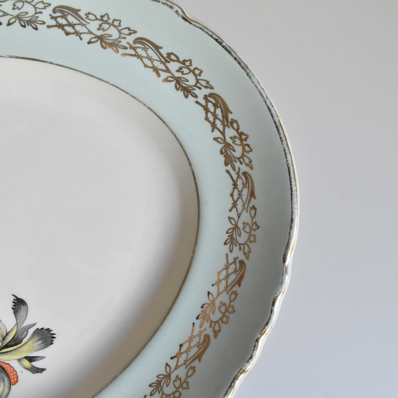 Vintage Oval Dish Moulin des Loups Iris