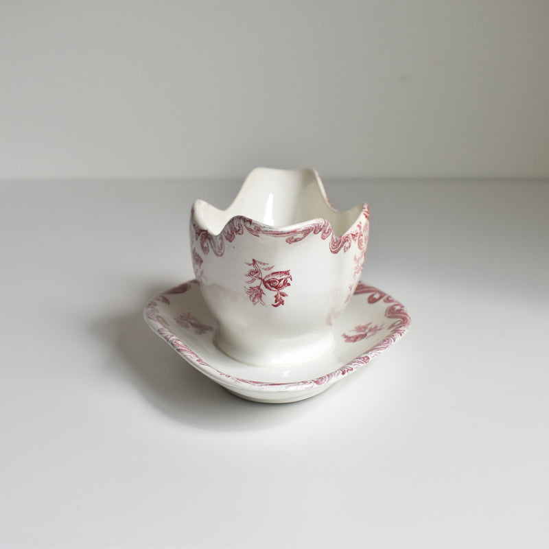 Antique Sauce Boat LG Clairefontaine Pavots