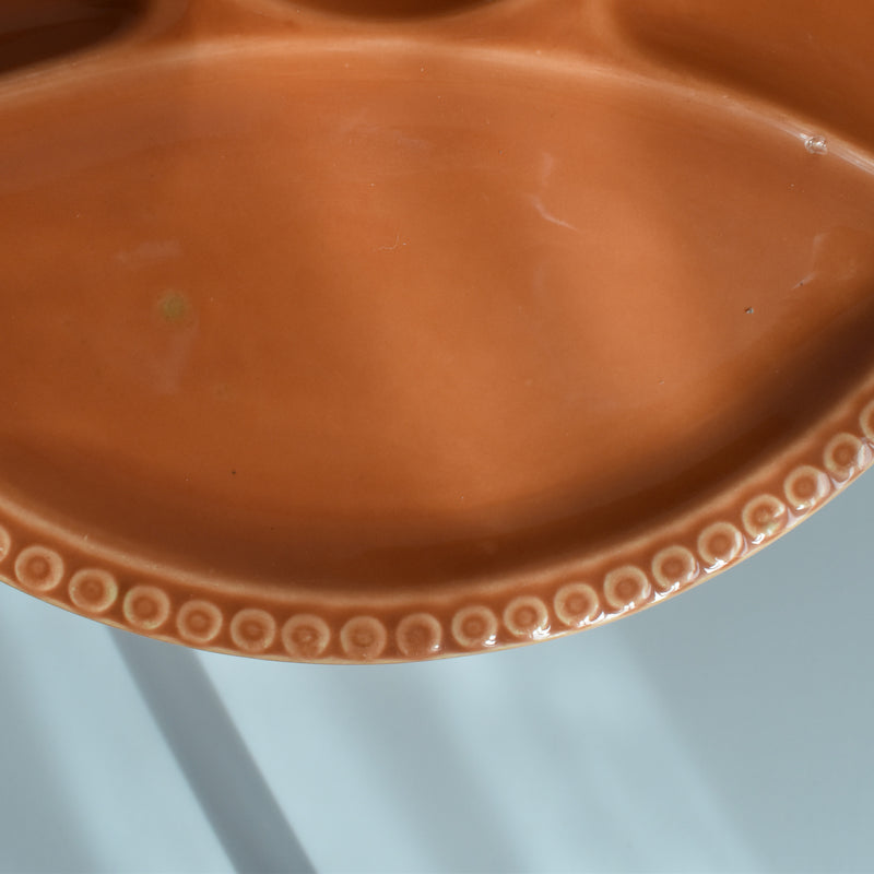 Vintage Fondue Plate Gien Terracotta