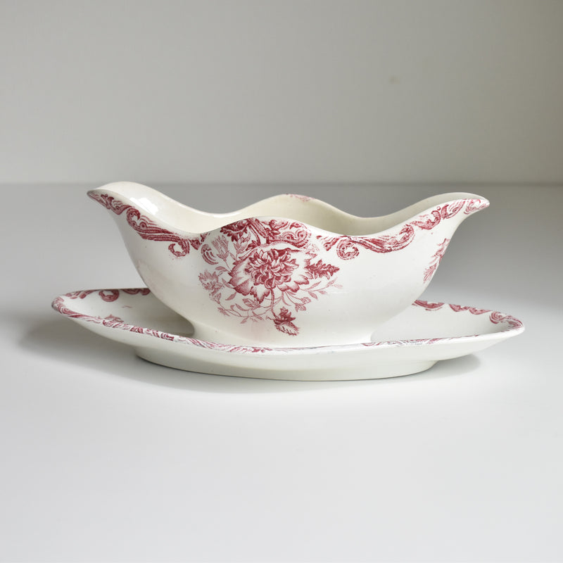 Antique Sauce Boat LG Clairefontaine Pavots