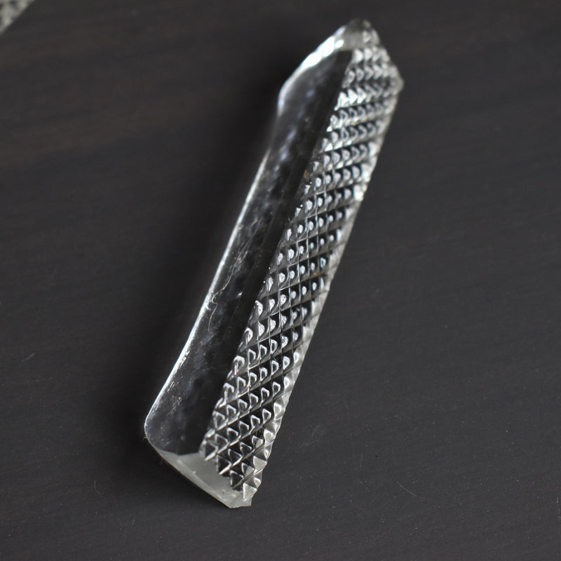 Antique Knife Rest Crystal Glass Triangle
