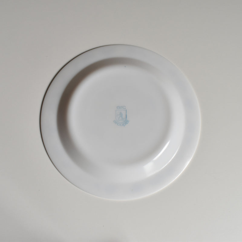 Vintage Glass Dessert Plate ARCOPAL Oignon bleu