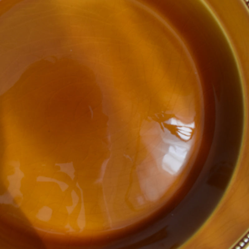 ヴィンテージ深い大皿ロンシャン オクトゴナル ブラウン