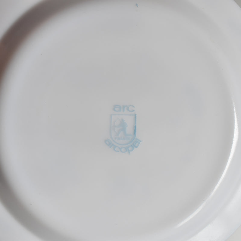 Vintage Glass Dessert Plate ARCOPAL Oignon bleu