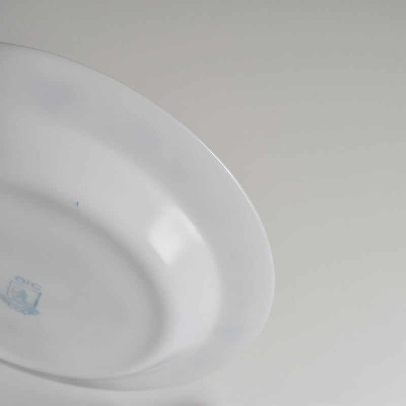 Vintage Glass Dessert Plate ARCOPAL Oignon bleu