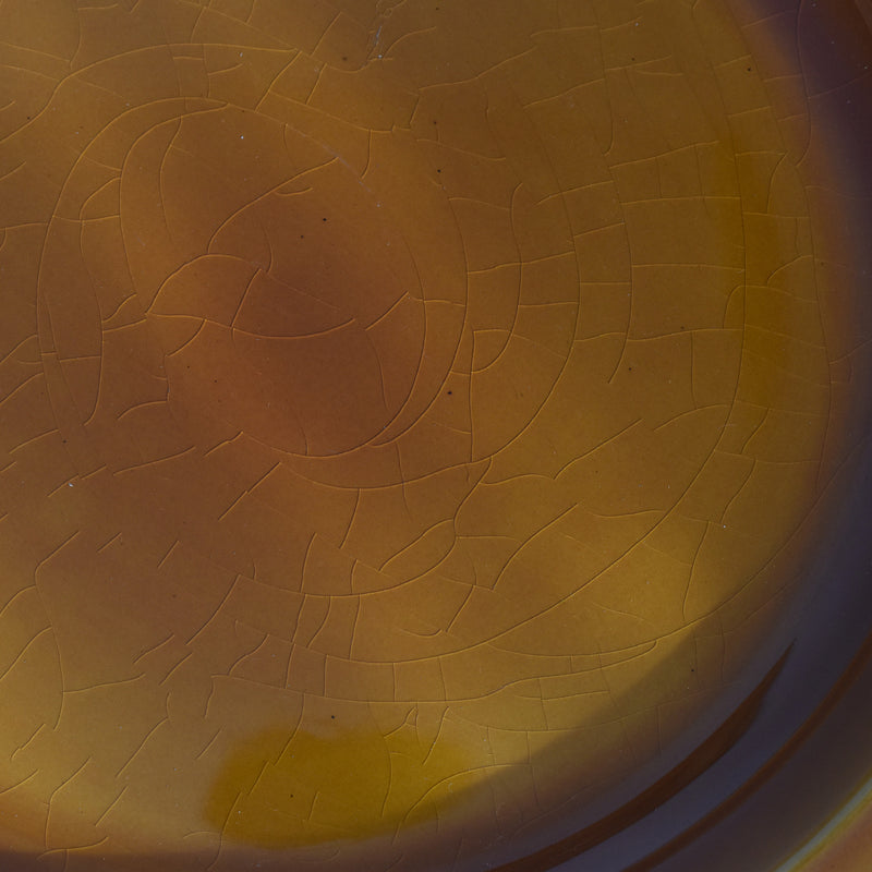 ヴィンテージ深い大皿ロンシャン オクトゴナル ブラウン