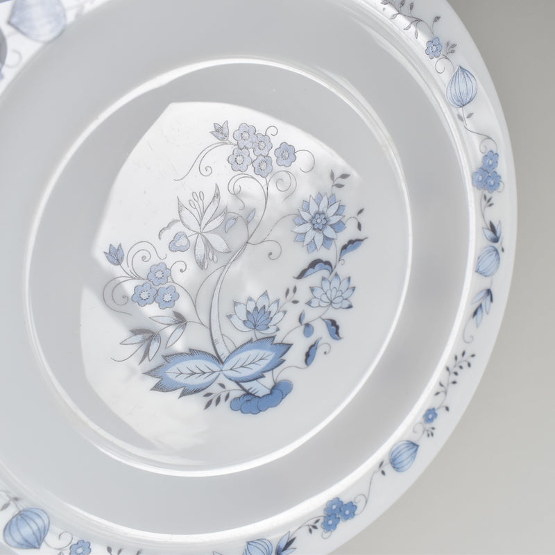 Vintage Glass Dessert Plate ARCOPAL Oignon bleu