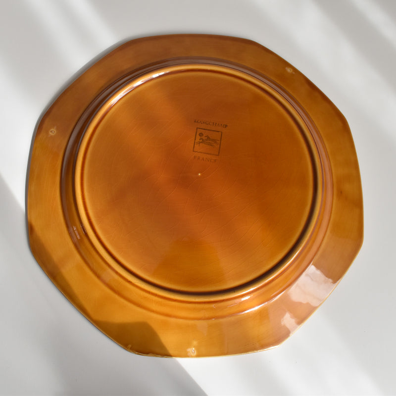 ヴィンテージ大皿ロンシャン オクトゴナル ブラウン