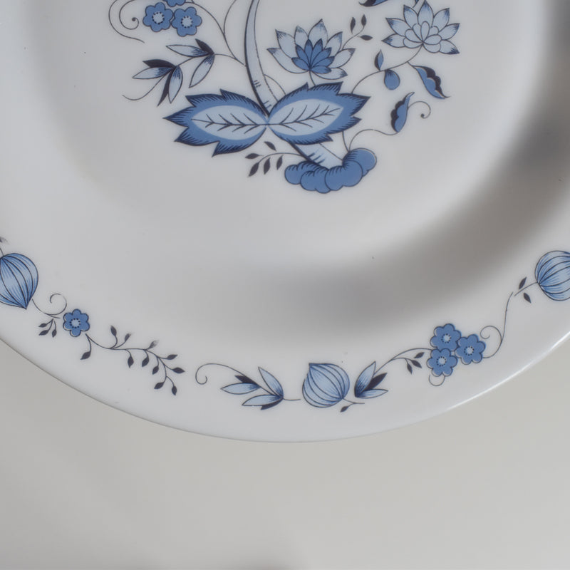 Vintage Glass Dessert Plate ARCOPAL Oignon bleu