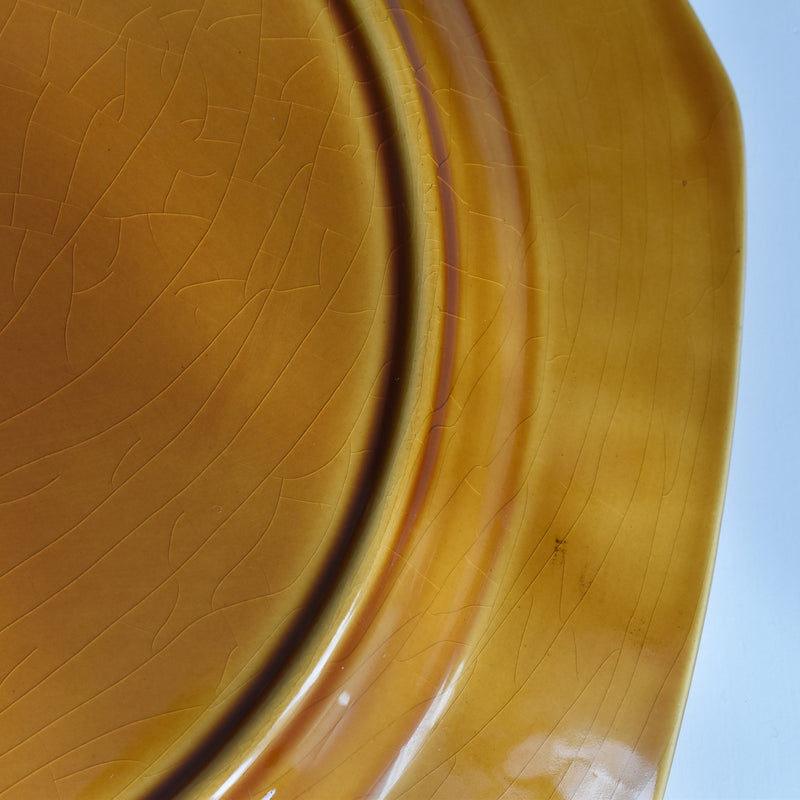 ヴィンテージ大皿ロンシャン オクトゴナル ブラウン