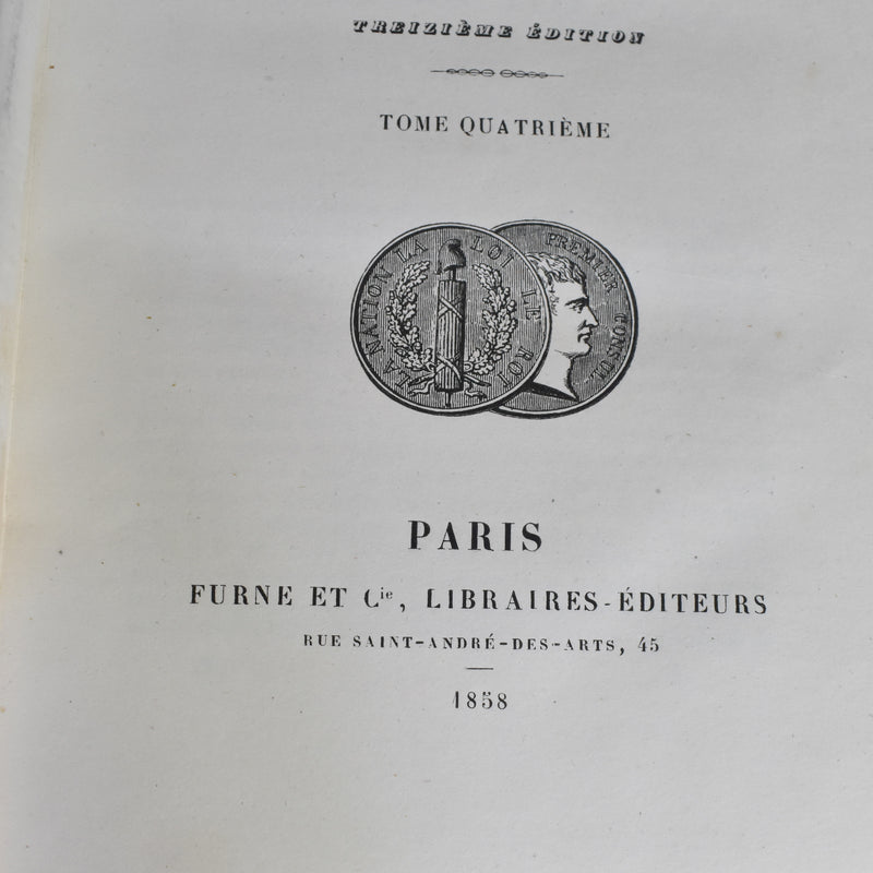 Antique Book A. THIERS Révolution Française Tome 4