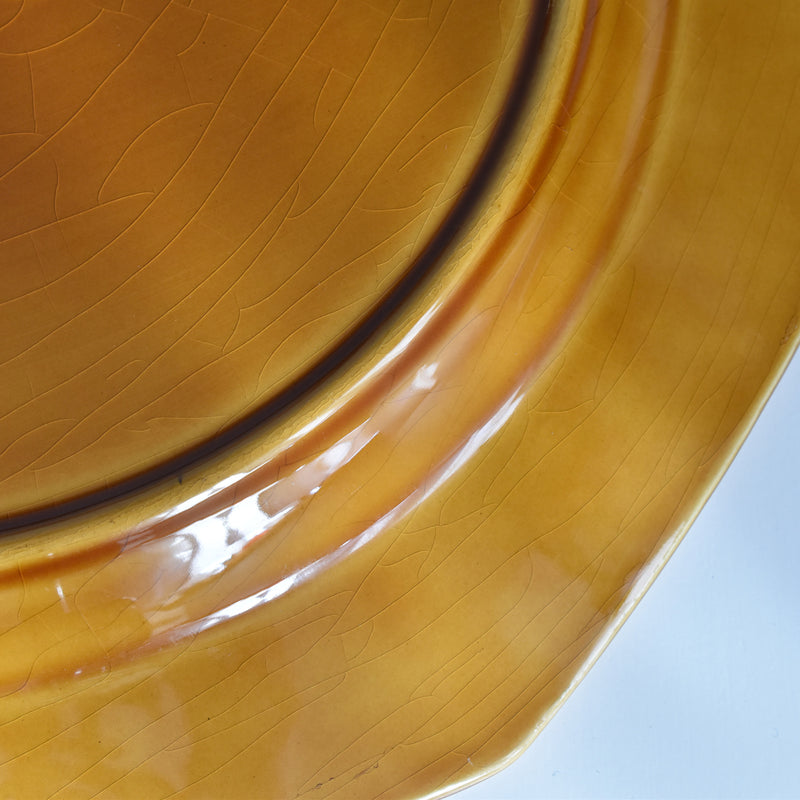 ヴィンテージ大皿ロンシャン オクトゴナル ブラウン