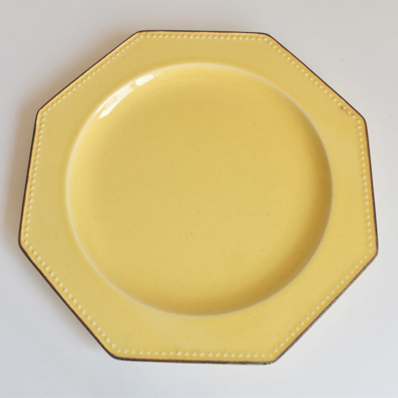 （予約済み）ヴィンテージ　オクトゴナルプレート　ポエ-ラヴァル　イェロー　4枚セット