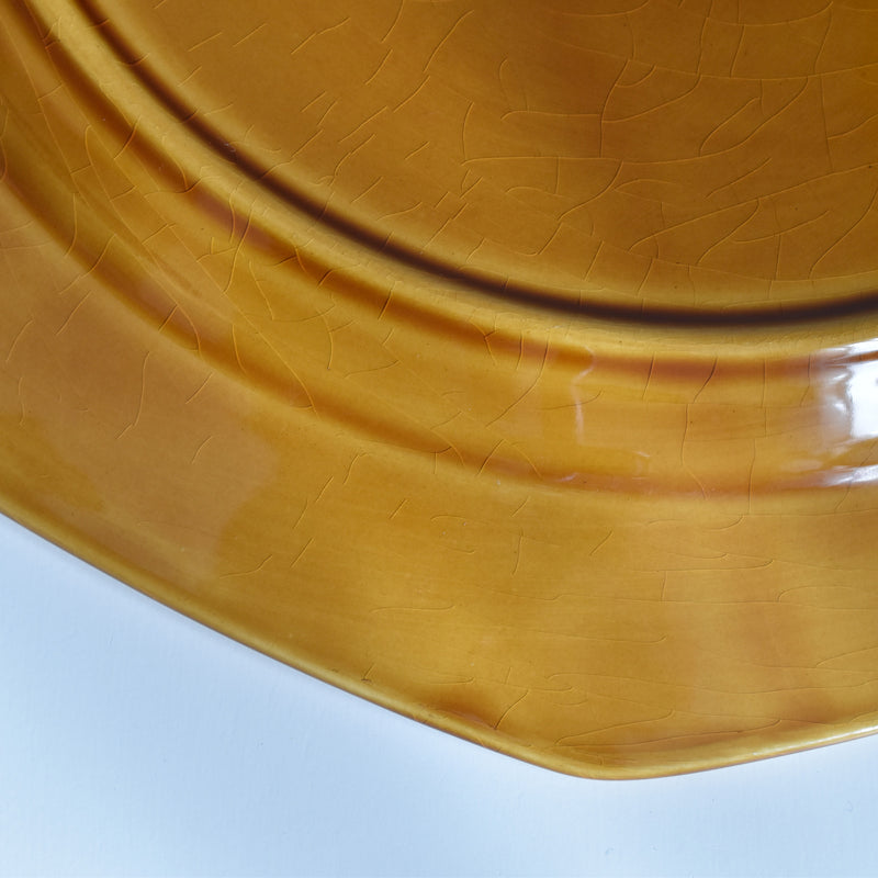 ヴィンテージ大皿ロンシャン オクトゴナル ブラウン