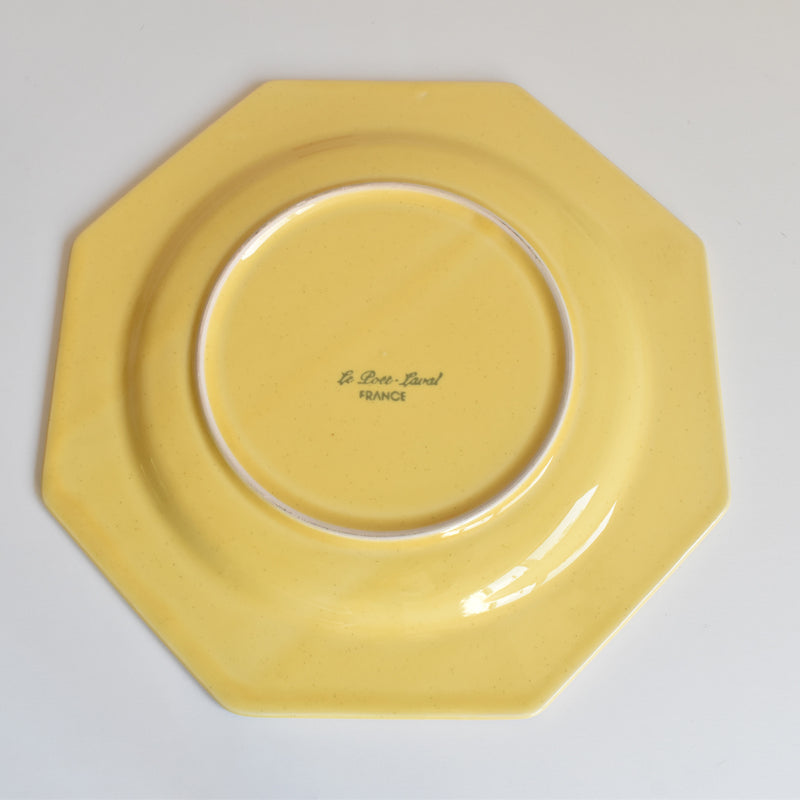 （予約済み）ヴィンテージ　オクトゴナルプレート　ポエ-ラヴァル　イェロー　4枚セット