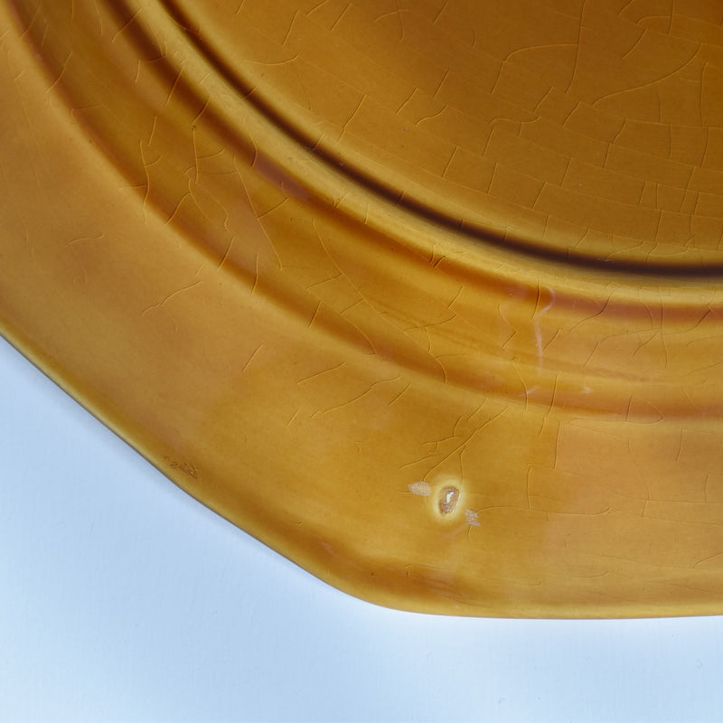 ヴィンテージ大皿ロンシャン オクトゴナル ブラウン