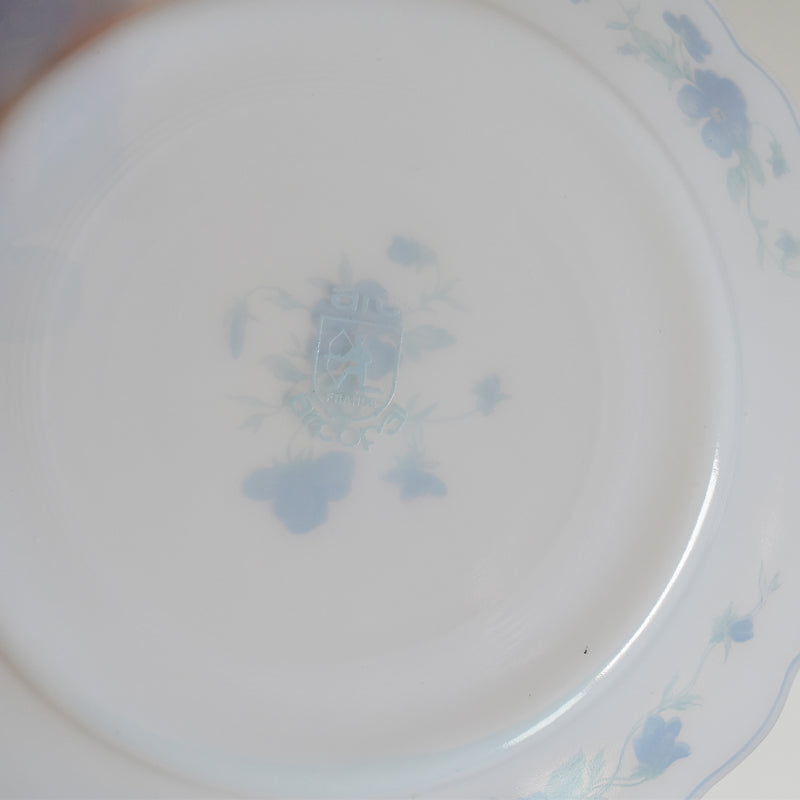 ヴィンテージガラスデザートプレート ARCOPAL Violettes