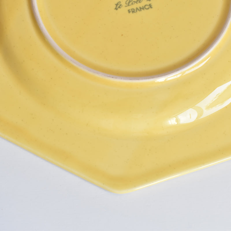 （予約済み）ヴィンテージ　オクトゴナルプレート　ポエ-ラヴァル　イェロー　4枚セット