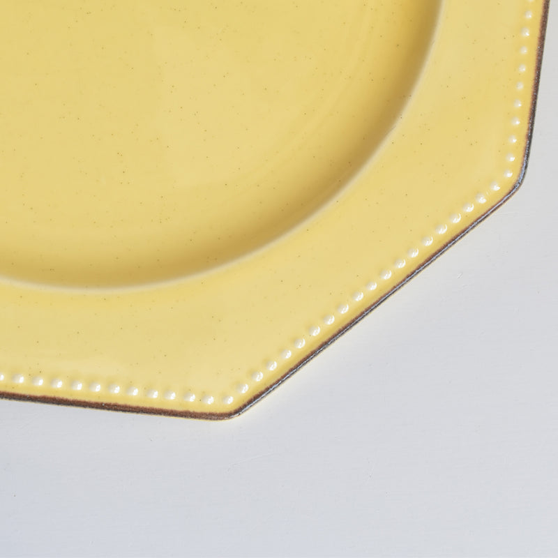 （予約済み）ヴィンテージ　オクトゴナルプレート　ポエ-ラヴァル　イェロー　4枚セット