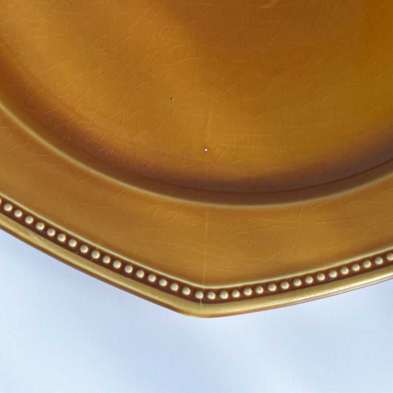 ヴィンテージ大皿ロンシャン オクトゴナル ブラウン