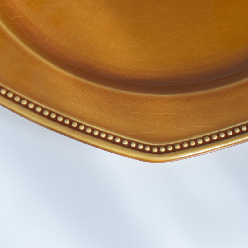 ヴィンテージ大皿ロンシャン オクトゴナル ブラウン