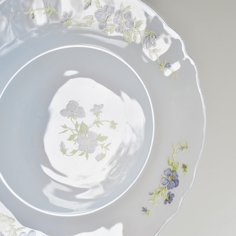 ヴィンテージガラスデザートプレート ARCOPAL Violettes