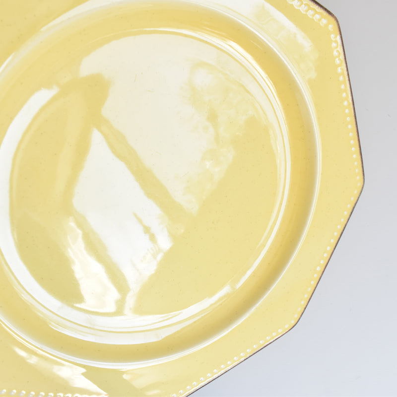 （予約済み）ヴィンテージ　オクトゴナルプレート　ポエ-ラヴァル　イェロー　4枚セット