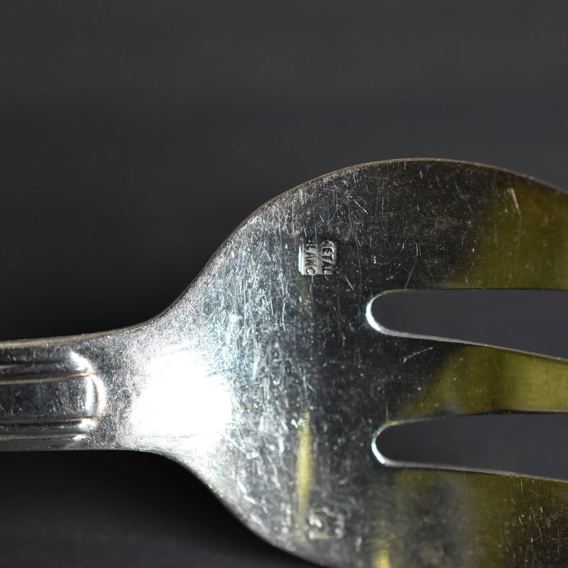 アンティークオイスターフォーク 銀メッキ Raoul Monteillet