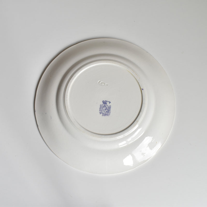 Antique dessert plate Sarreguemines La Chasse N7