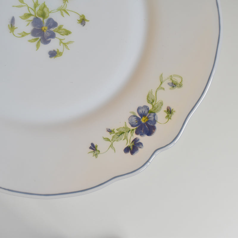 ヴィンテージガラスデザートプレート ARCOPAL Violettes