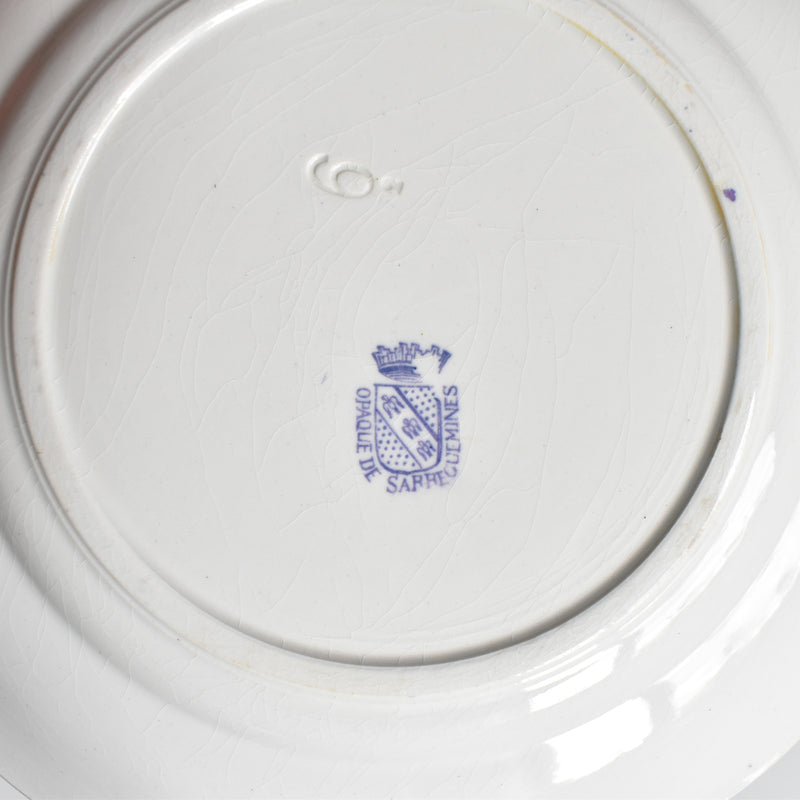 Antique dessert plate Sarreguemines La Chasse N7