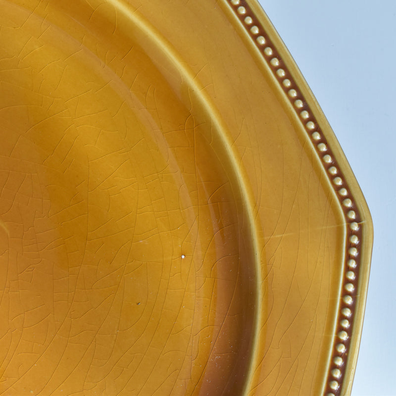 ヴィンテージ大皿ロンシャン オクトゴナル ブラウン