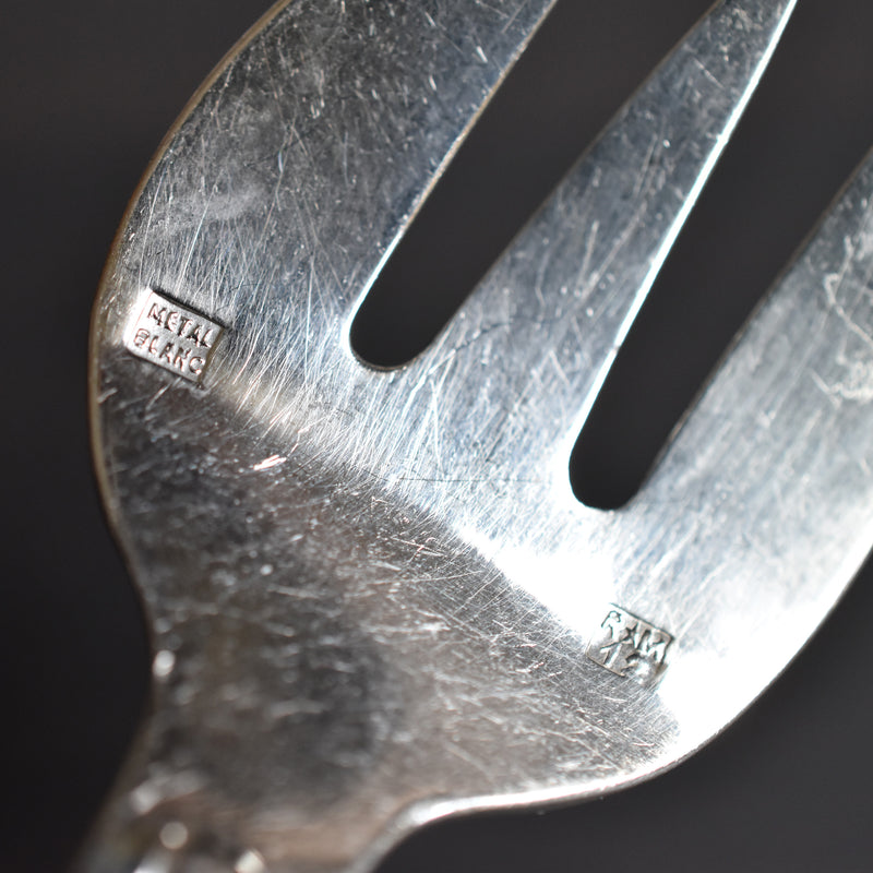 アンティークオイスターフォーク 銀メッキ Raoul Monteillet