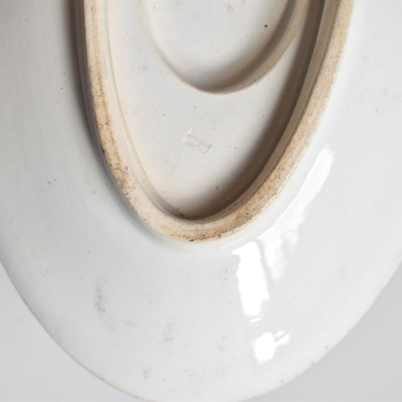 Antique Creil et Montereau Sauce Boat with Finches