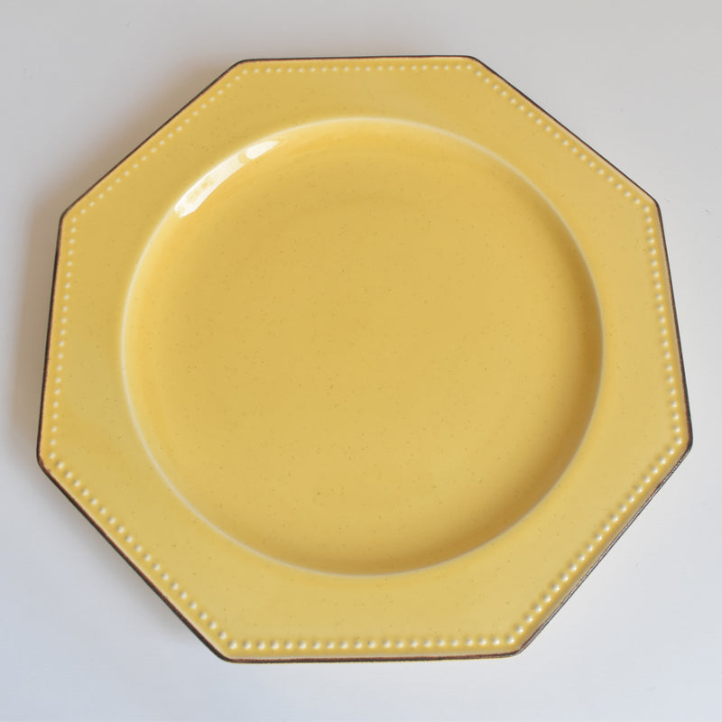（予約済み）ヴィンテージ　オクトゴナルプレート　ポエ-ラヴァル　イェロー　4枚セット