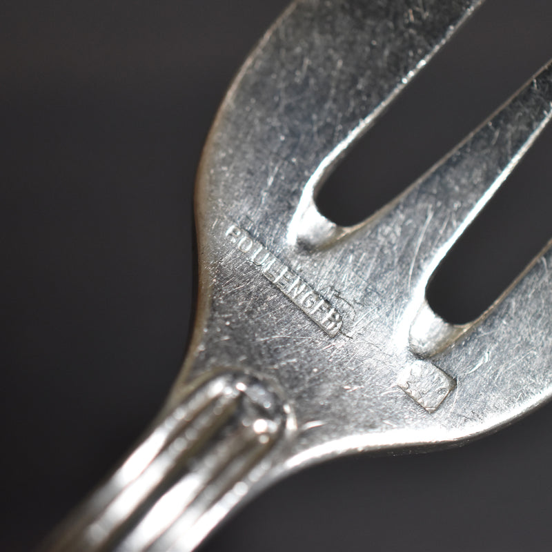 アンティークオイスターフォーク 銀メッキ Boulenger