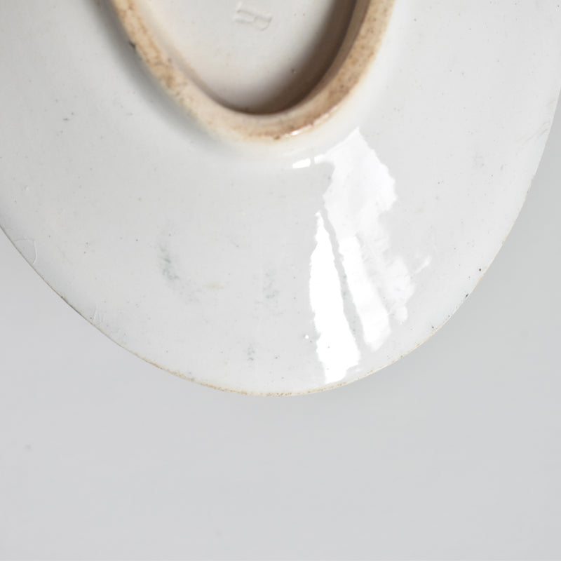 Antique Creil et Montereau Sauce Boat with Finches