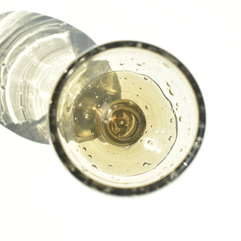 ヴィンテージ脚付きグラス　Biot グレー