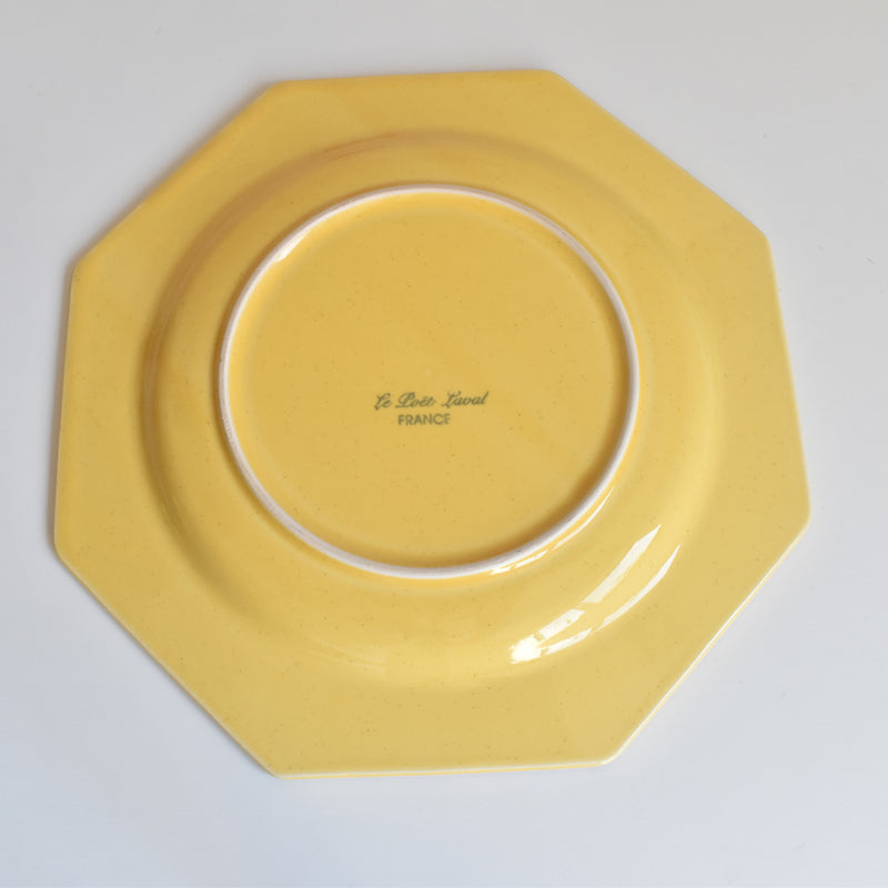（予約済み）ヴィンテージ　オクトゴナルプレート　ポエ-ラヴァル　イェロー　4枚セット