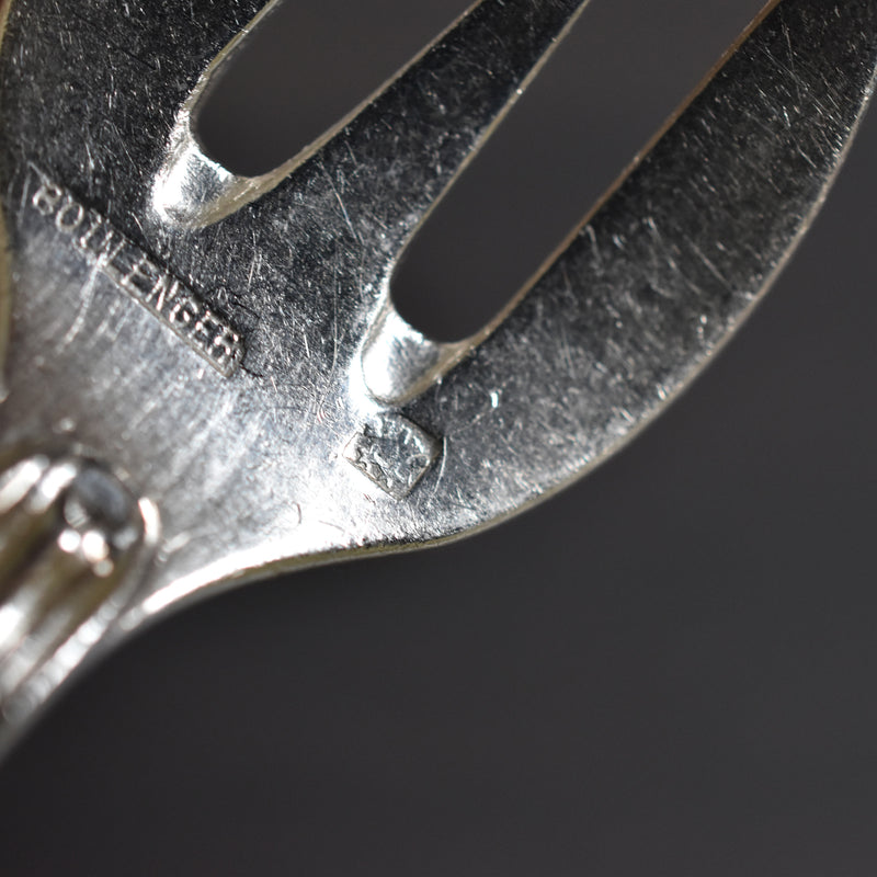 アンティークオイスターフォーク 銀メッキ Boulenger