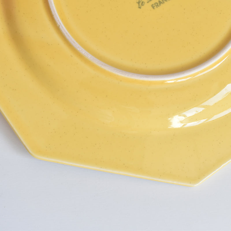 （予約済み）ヴィンテージ　オクトゴナルプレート　ポエ-ラヴァル　イェロー　4枚セット