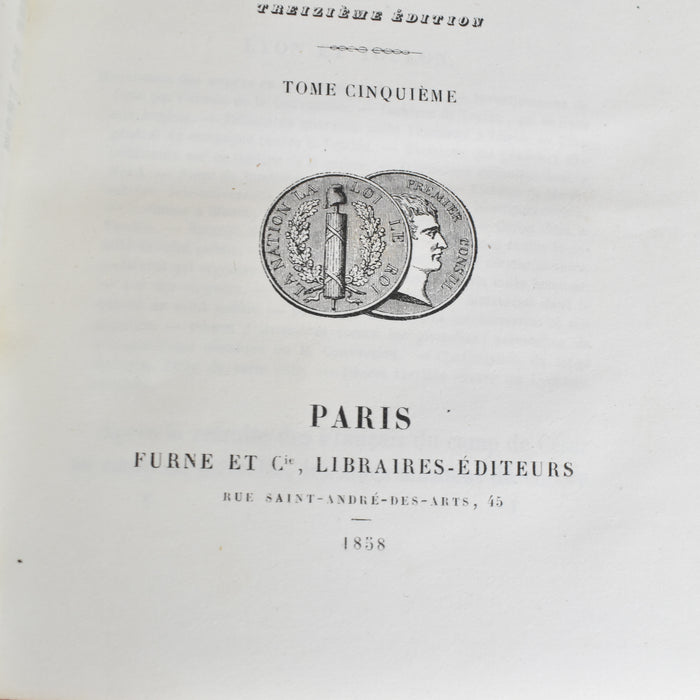 アンティーク本 A.THIERS Révolution Française Tome 5