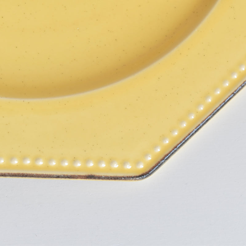 （予約済み）ヴィンテージ　オクトゴナルプレート　ポエ-ラヴァル　イェロー　4枚セット