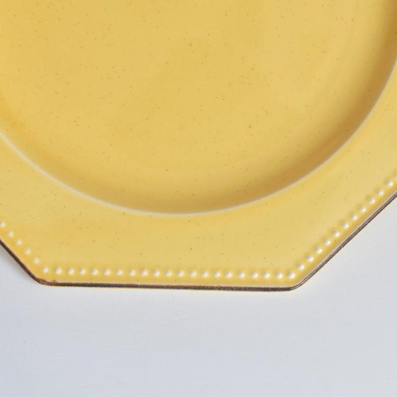 （予約済み）ヴィンテージ　オクトゴナルプレート　ポエ-ラヴァル　イェロー　4枚セット