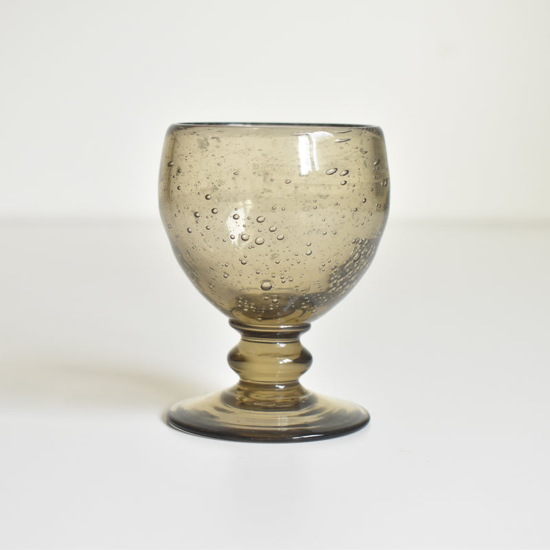 ヴィンテージ脚付きグラス　Biot グレー