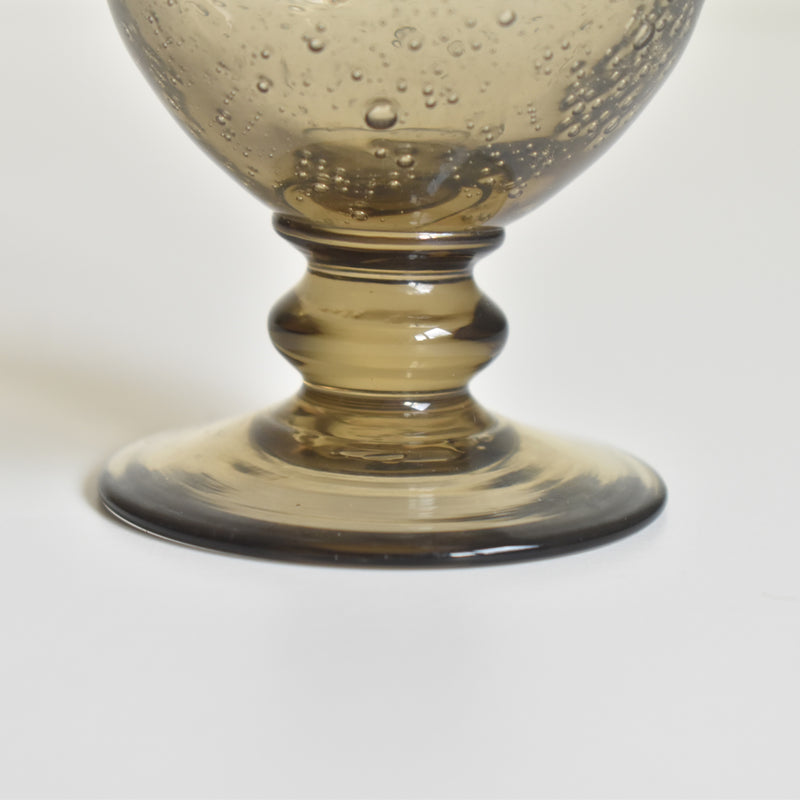 ヴィンテージ脚付きグラス　Biot グレー