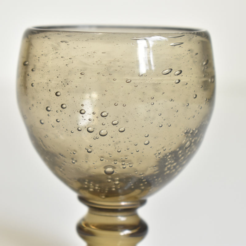 ヴィンテージ脚付きグラス　Biot グレー