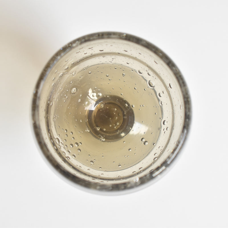 ヴィンテージ脚付きグラス　Biot グレー