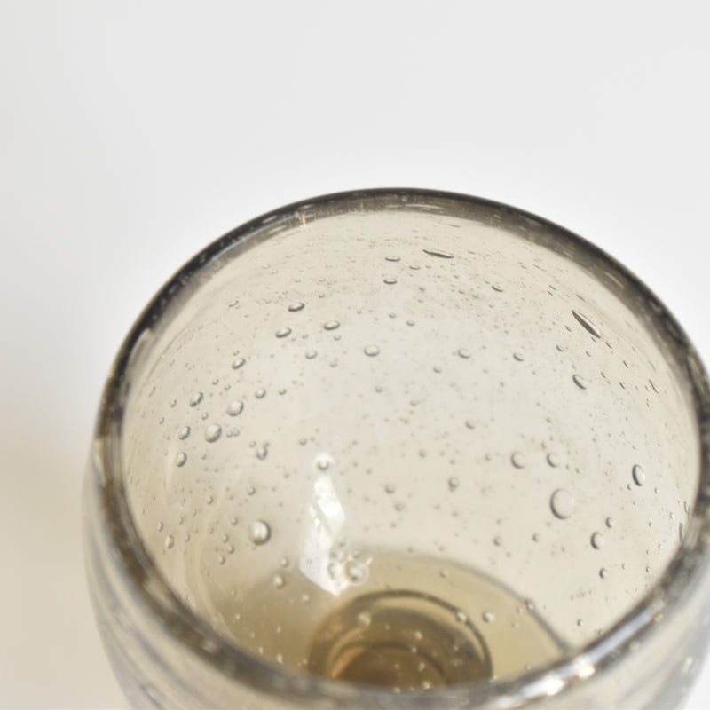 ヴィンテージ脚付きグラス　Biot グレー